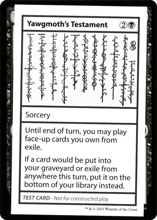 Yawgmoth's Testament (2021 Edition) [Mystery Booster Playtest Cards]