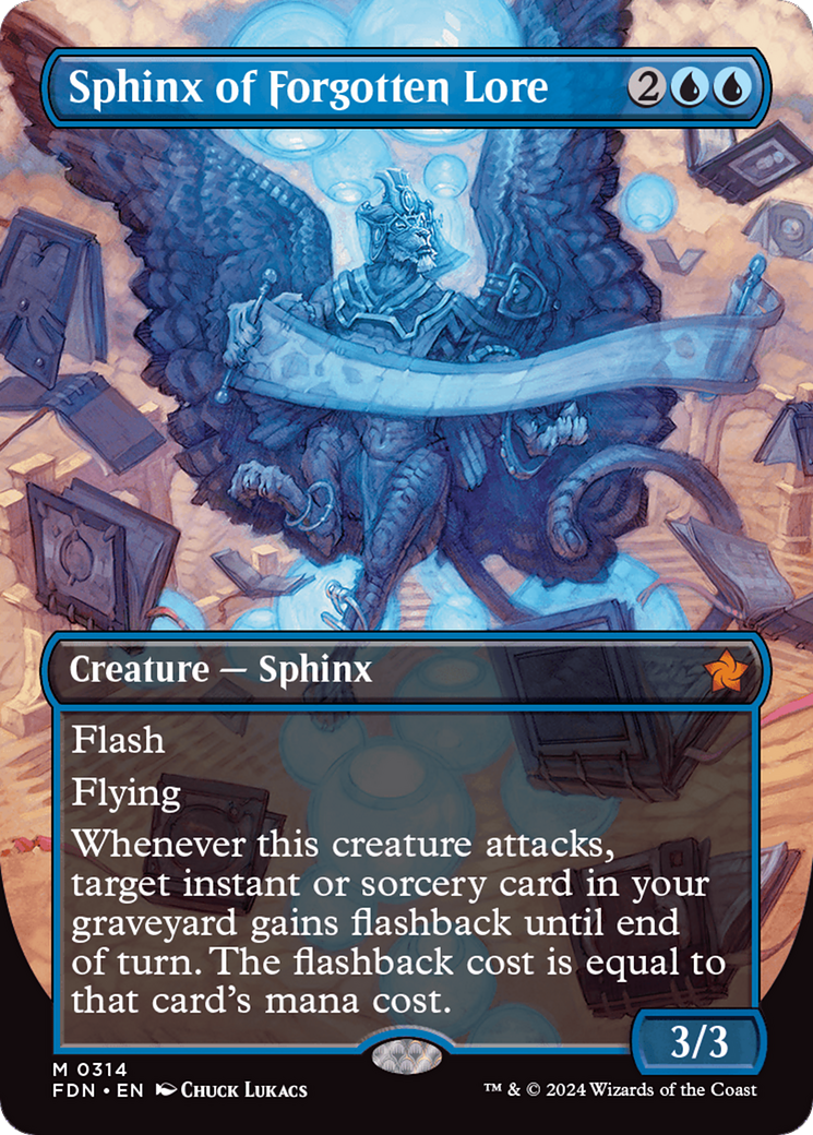 Sphinx of Forgotten Lore (Borderless) [Foundations] | Silver Goblin