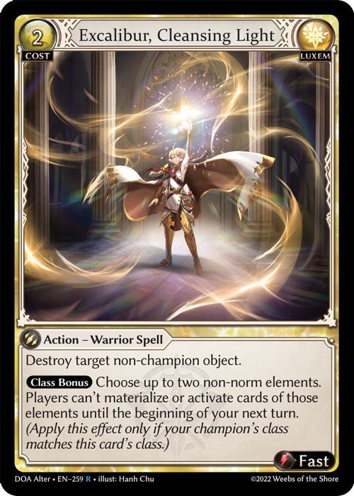 Excalibur, Cleansing Light (259) [Dawn of Ashes: Alter Edition] Foil