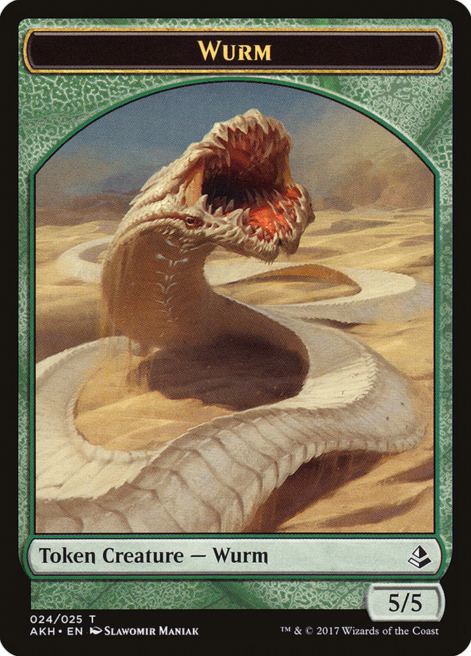 Unwavering Initiate // Wurm Double-Sided Token [Amonkhet Tokens] | Silver Goblin