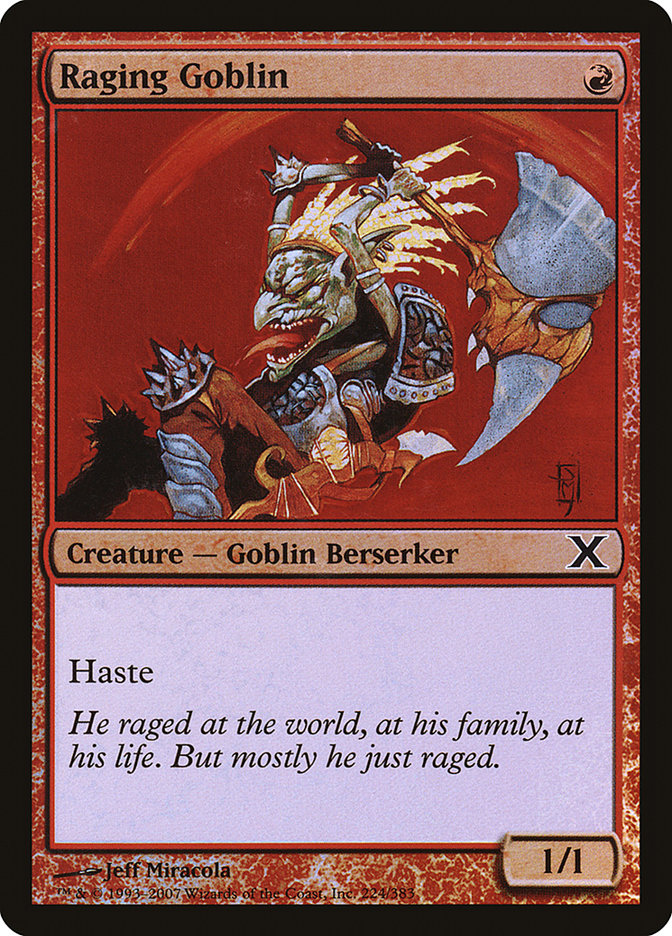 Raging Goblin (Premium Foil) [Tenth Edition] | Silver Goblin