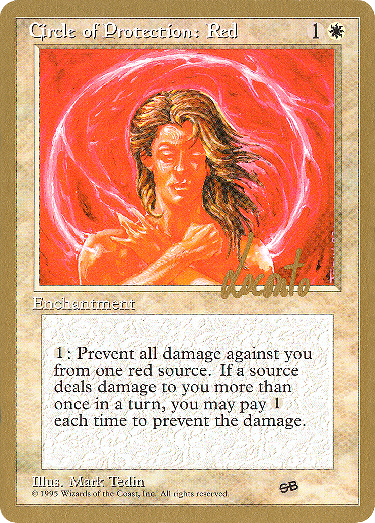 Circle of Protection: Red (Michael Loconto) (SB) (4ED) [Pro Tour Collector Set] | Silver Goblin