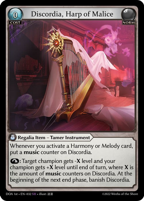 Discordia, Harp of Malice (032) [Dawn of Ashes: 1st Edition] Foil