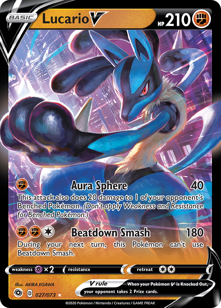 Lucario V (027/073) (Intro Deck) [Sword & Shield: Champion's Path] | Silver Goblin