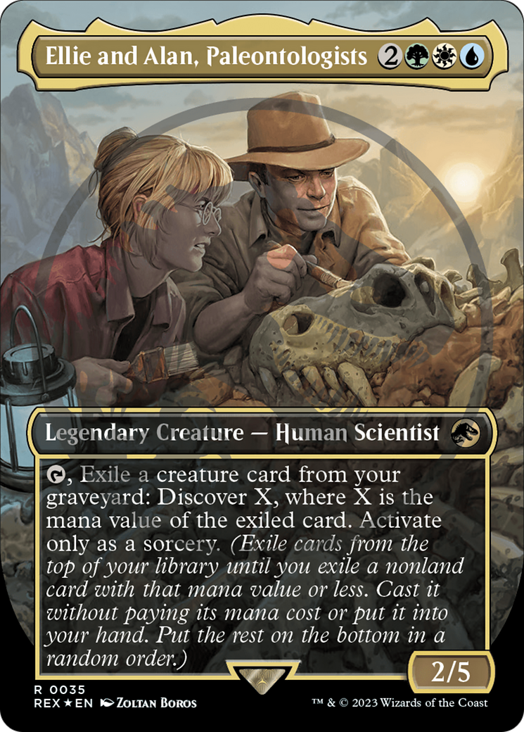 Ellie and Alan, Paleontologists (Emblem) (Borderless) [Jurassic World Collection Tokens] | Silver Goblin