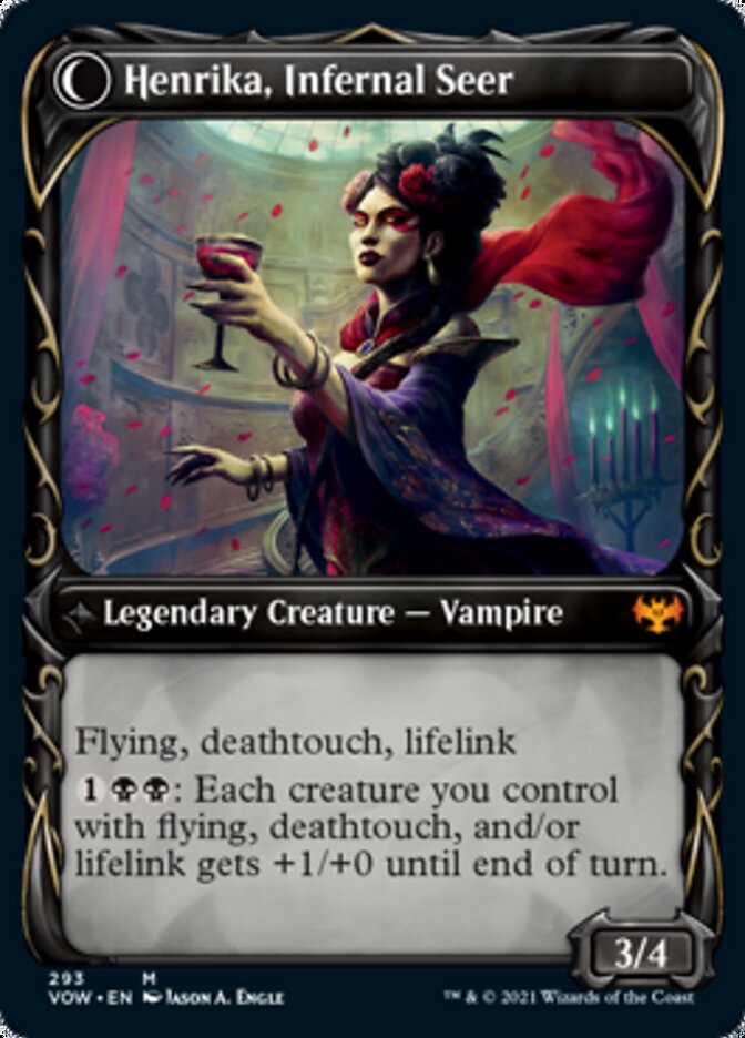 Henrika Domnathi // Henrika, Infernal Seer (Showcase Fang Frame) [Innistrad: Crimson Vow] | Silver Goblin