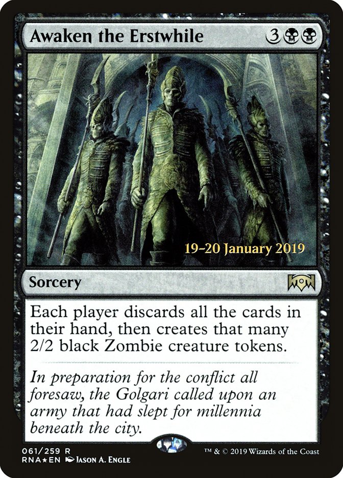 Awaken the Erstwhile [Ravnica Allegiance Prerelease Promos] | Silver Goblin