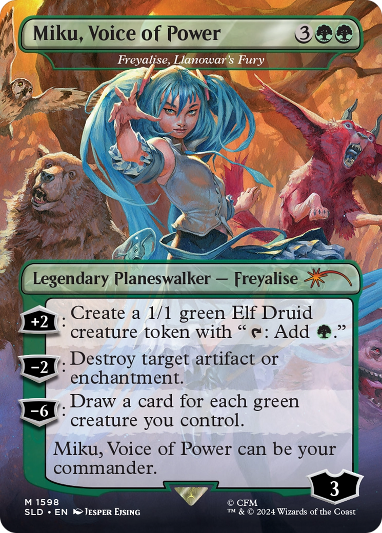 Miku, Voice of Power - Freyalise, Llanowar's Fury (Japanese) [Secret Lair Drop Series] | Silver Goblin