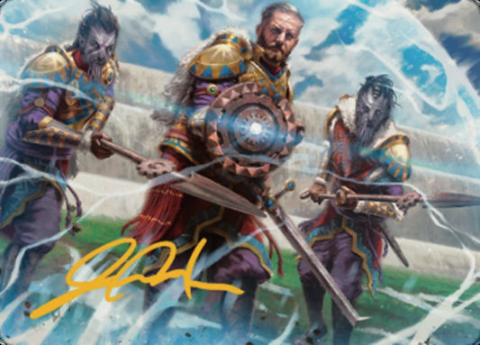 Argivian Phalanx Art Card (Gold-Stamped Signature) [Dominaria United Art Series]