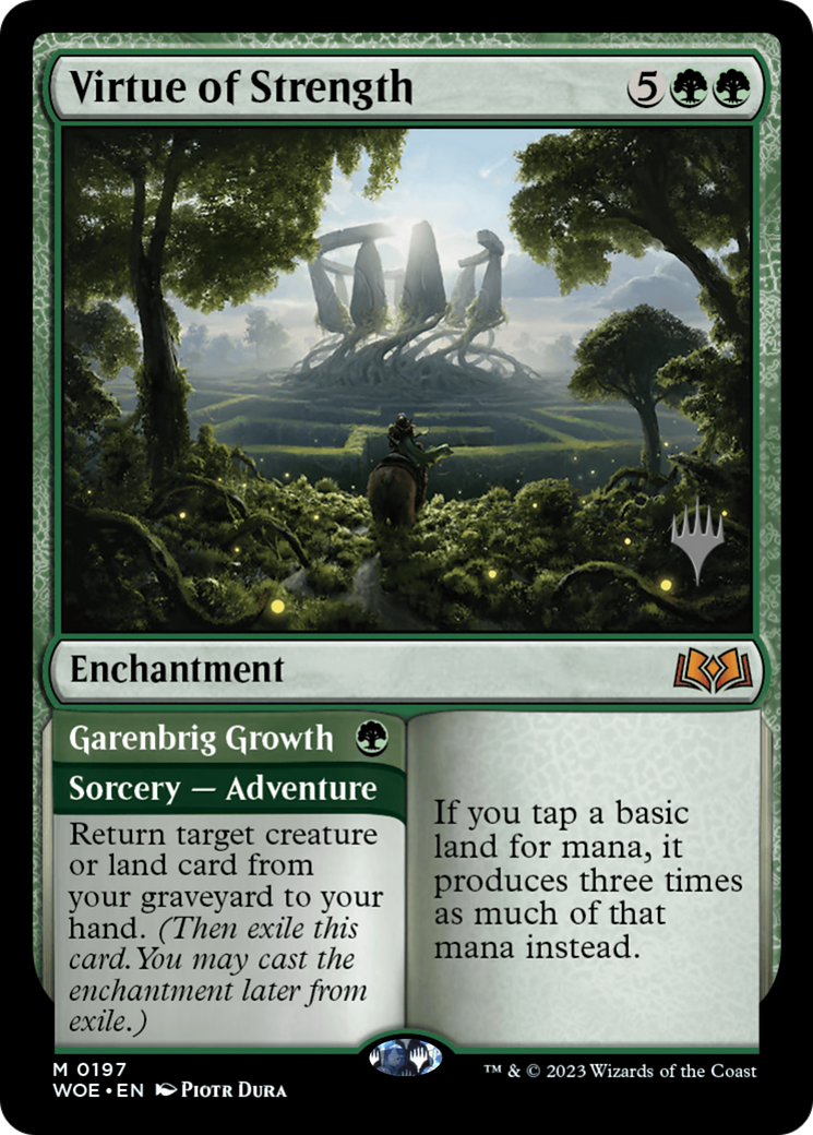 Virtue of Strength // Garenbrig Growth (Promo Pack) [Wilds of Eldraine Promos] Foil