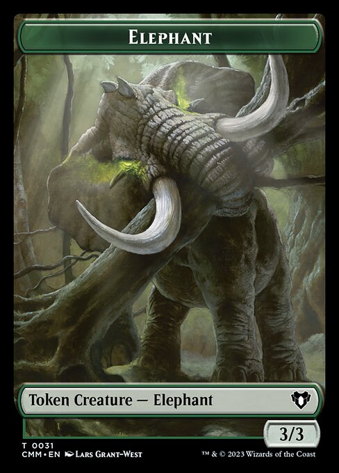 Spirit (0010) // Elephant Double-Sided Token [Commander Masters Tokens] | Silver Goblin