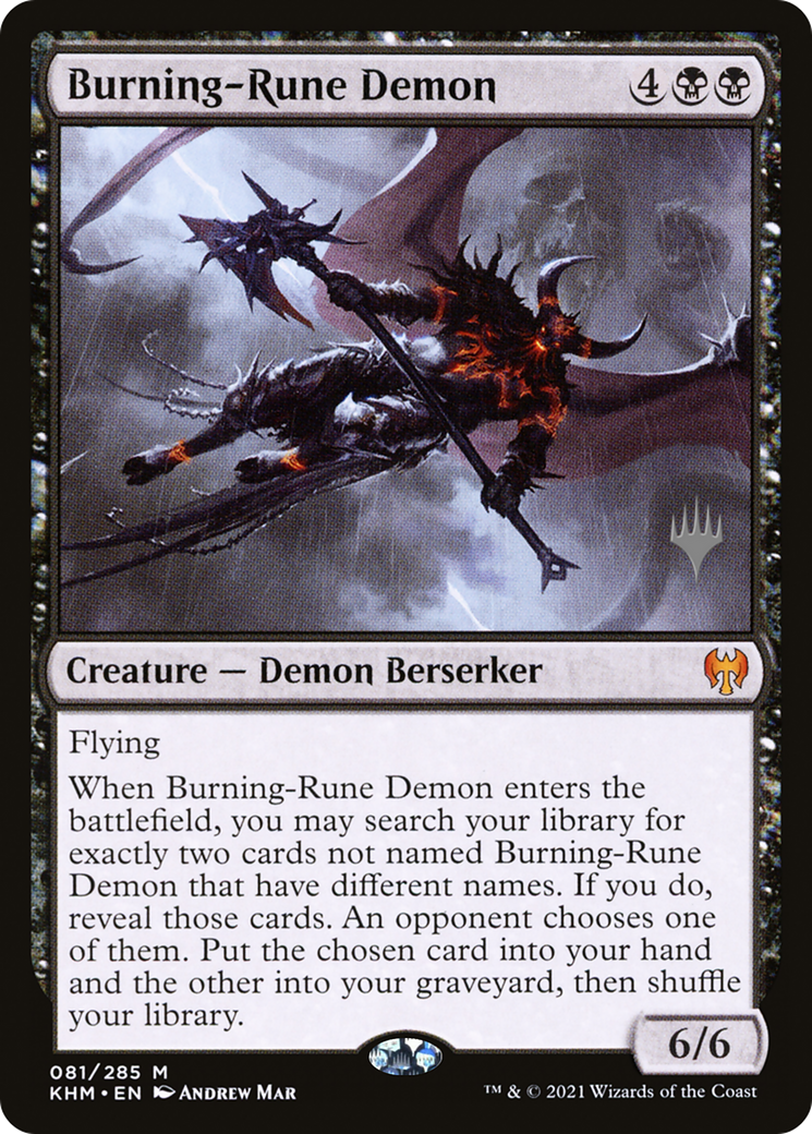 Burning-Rune Demon (Promo Pack) [Kaldheim Promos] | Silver Goblin