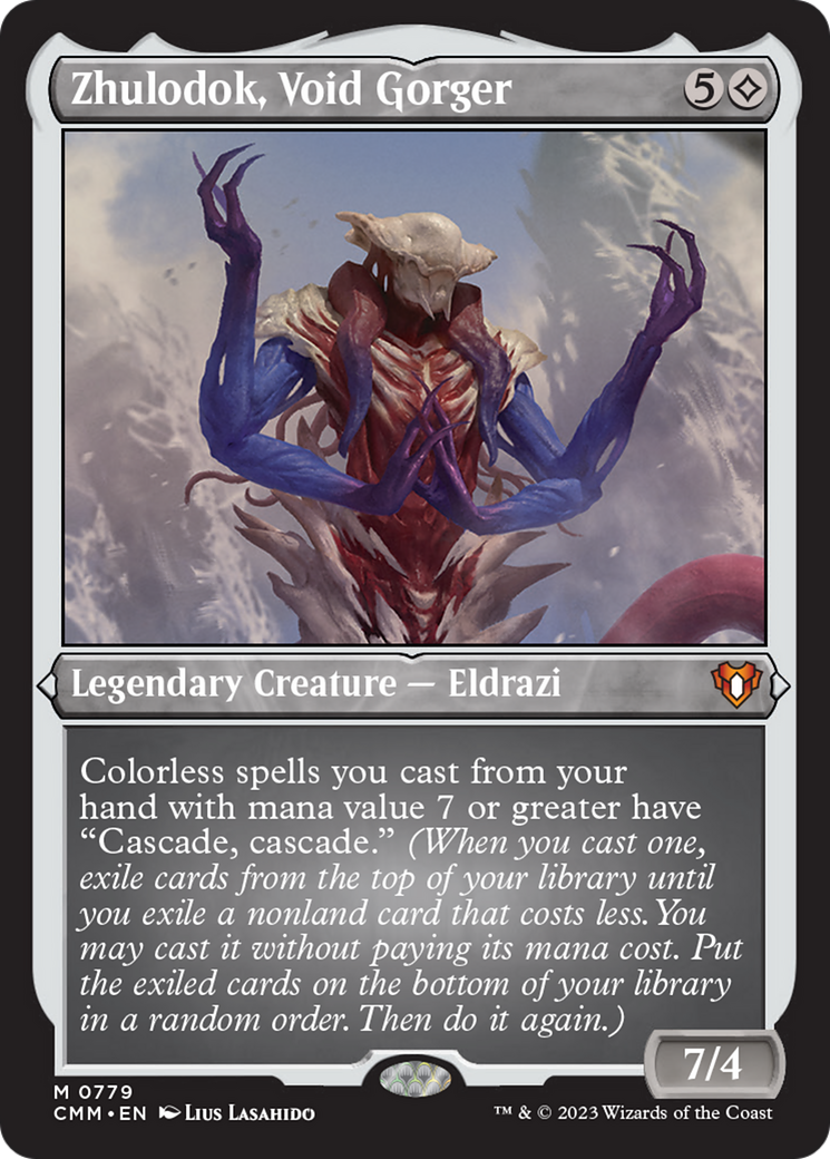 Zhulodok, Void Gorger (Display Commander) (Foil Etched) [Commander Masters] | Silver Goblin