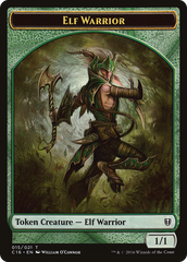 Elf Warrior // Zombie Double-Sided Token [Commander 2016 Tokens] | Silver Goblin