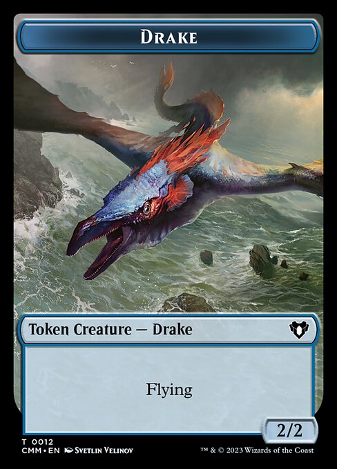 Spirit (0010) // Drake Double-Sided Token [Commander Masters Tokens] | Silver Goblin