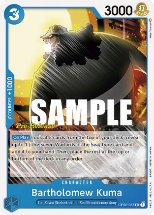 Bartholomew Kuma (OP02-057) Pre-Release Cards