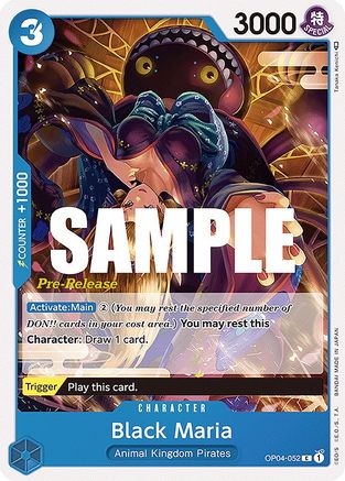Black Maria (OP04-052) Pre-Release Cards