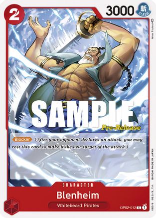 Blenheim (OP02-012) Pre-Release Cards