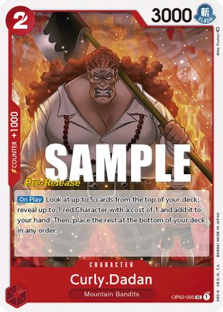 Curly.Dadan (OP02-005) Pre-Release Cards