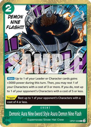 Demonic Aura Nine-Sword Style Asura Demon Nine Flash (OP07-036) Foil