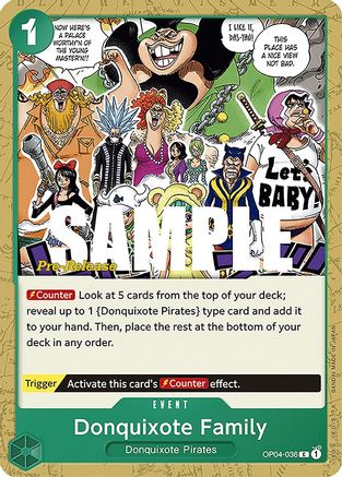 Donquixote Family (OP04-036) Pre-Release Cards