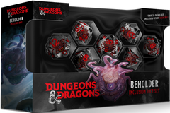 FanRoll Beholder Inclusion Resin Poly Dice Set | Silver Goblin