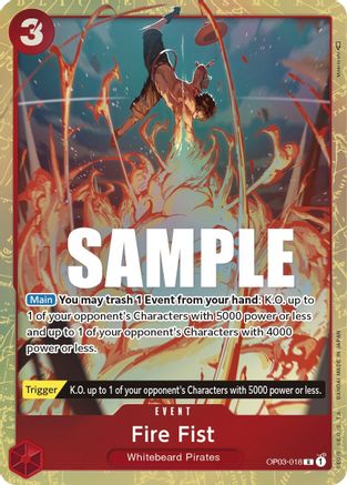 Fire Fist (Alternate Art) (OP03-018) Foil