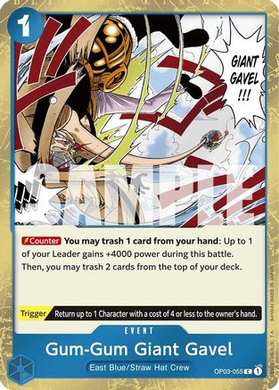 Gum-Gum Giant Gavel (Jolly Roger Foil) (OP03-055) Foil