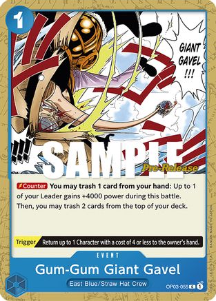 Gum-Gum Giant Gavel (OP03-055) Pre-Release Cards