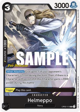Helmeppo (OP02-113) Pre-Release Cards