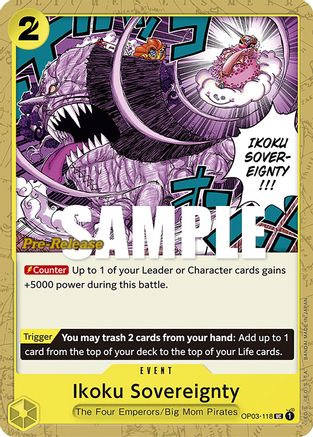 Ikoku Sovereignty (OP03-118) Pre-Release Cards