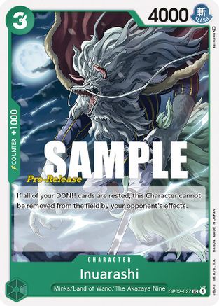 Inuarashi (OP02-027) Pre-Release Cards