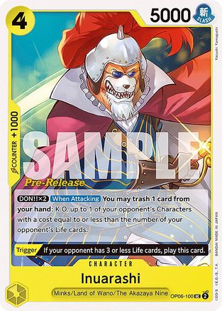 Inuarashi (OP06-100) Pre-Release Cards
