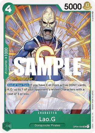 Lao.G (OP04-034) Pre-Release Cards