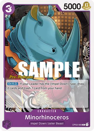 Minorhinoceros (OP03-069) Pre-Release Cards
