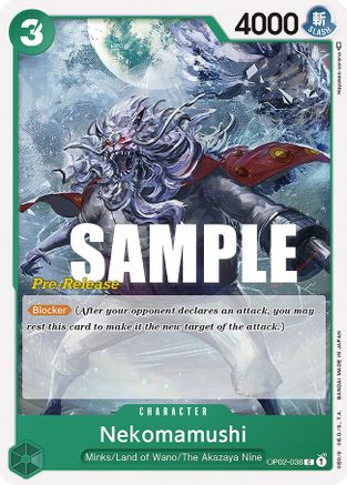 Nekomamushi (OP02-038) Pre-Release Cards