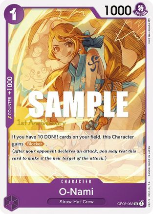 O-Nami (OP05-062) 1st Anniversary Tournament Cards