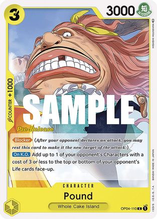 Pound (OP04-110) Pre-Release Cards