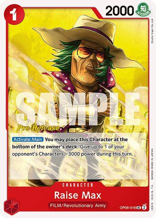Raise Max (OP06-016) Pre-Release Cards