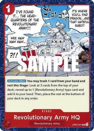 Revolutionary Army HQ (OP05-021) 1st Anniversary Tournament Cards