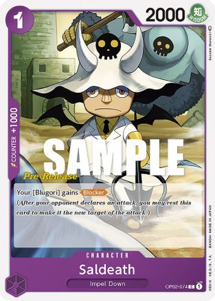 Saldeath (OP02-074) Pre-Release Cards