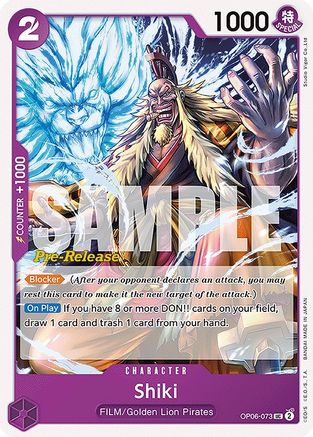 Shiki (OP06-073) Pre-Release Cards