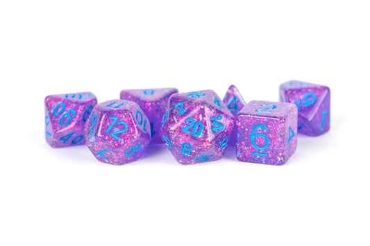 FanRoll Flash Purple Resin Poly Dice Set