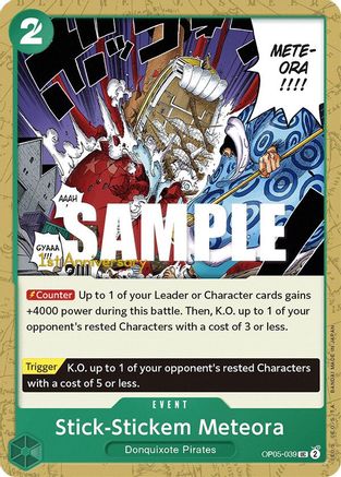 Stick-Stickem Meteora (OP05-039) 1st Anniversary Tournament Cards