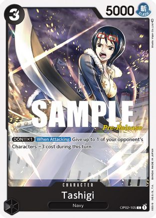 Tashigi (OP02-105) Pre-Release Cards