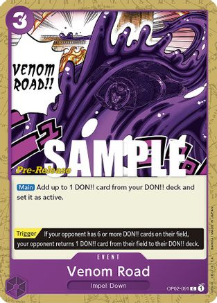 Venom Road (OP02-091) Pre-Release Cards