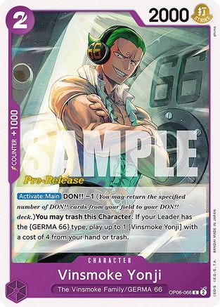 Vinsmoke Yonji (OP06-066) Pre-Release Cards