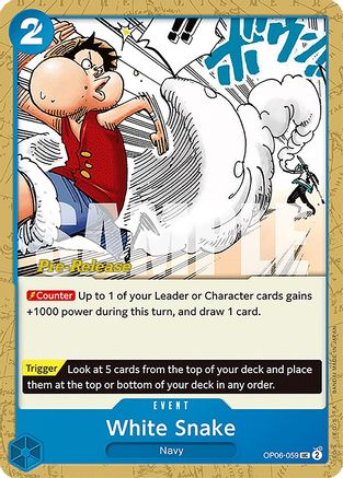 White Snake (OP06-059) Pre-Release Cards