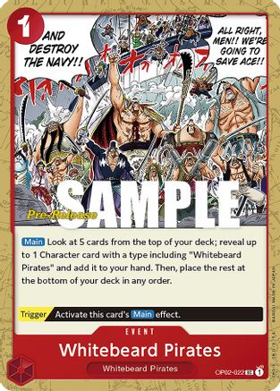 Whitebeard Pirates (OP02-022) Pre-Release Cards