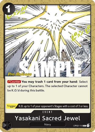 Yasakani Sacred Jewel (OP02-118) Pre-Release Cards